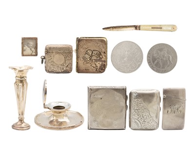 Lot 161 - A selection of silver hallmarked items and other items.