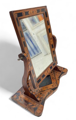 Lot 944 - 19th century inlaid Scottish toilet mirror