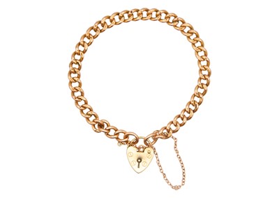 Lot 49 - A 9ct curb link bracelet with padlock clasp.