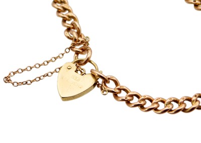 Lot 49 - A 9ct curb link bracelet with padlock clasp.