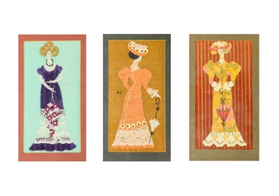 Lot 111 - Three mid-century fabric collages