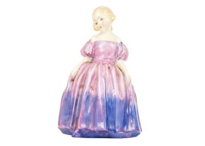 Lot 760 - Three Royal Doulton figures, a Royal Crown Derby paperweight, and a scent bottle.