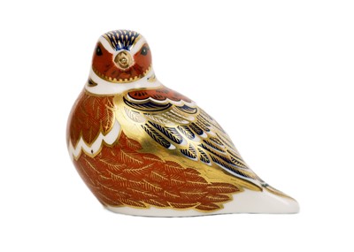 Lot 760 - Three Royal Doulton figures, a Royal Crown Derby paperweight, and a scent bottle.