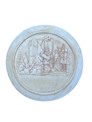 Lot 917 - A plaster roundel The Crowning of The Prince...