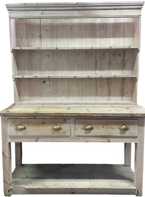 Lot 871 - A Victorian pine dresser and a plate rack.