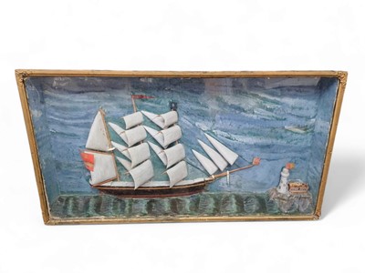 Lot 236 - A Victorian diorama of a fully rigged schooner.