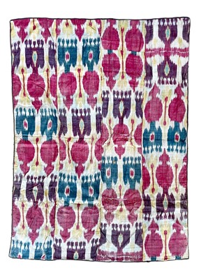 Lot 125 - A silk and cotton Ikat parda, Uzbekistan, 19th century.