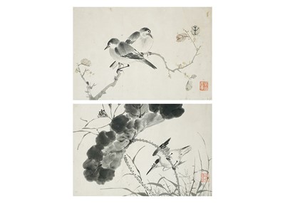 Lot 45 - Two Chinese paintings of birds, 19th century.