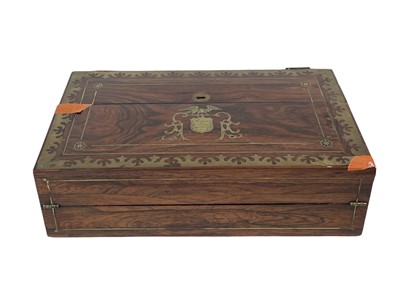 Lot 178 - A Regency rosewood lap desk or writing box.