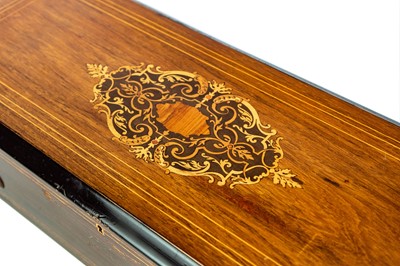 Lot 77 - A 19th century rosewood marquetry musical box by Nicole Freres Geneve.