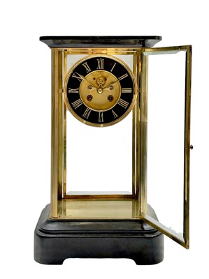 Lot 527A - A French four-glass mantel clock.