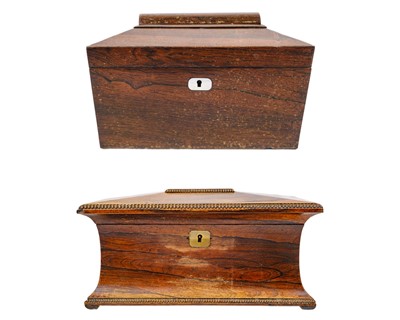 Lot 193 - A William IV rosewood tea caddy.