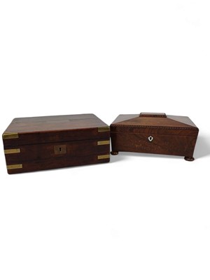 Lot 71 - An early Victorian rosewood work box.