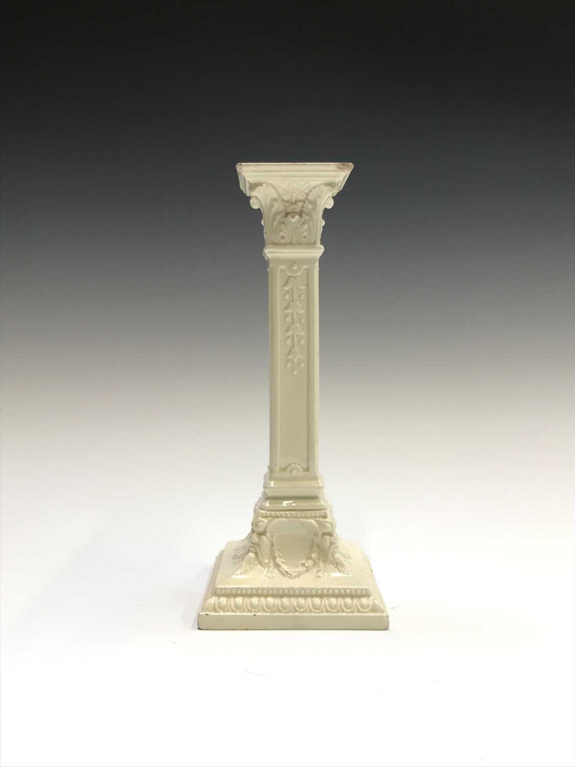 Lot 968 - A late 18th century creamware candlestick...