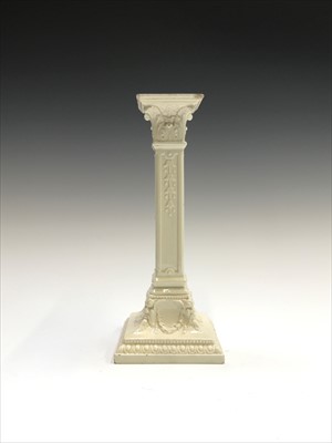 Lot 968 - A late 18th century creamware candlestick...