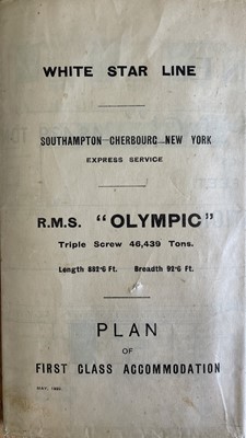 Lot 1125 - White Star Line. R.M.S Olympic