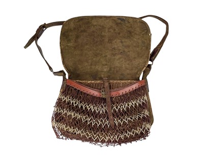 Lot 11 - A leather poacher's or hunter's bag.