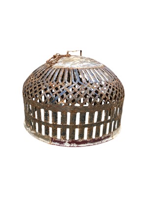 Lot 829 - An Indian metal domed animal cage.