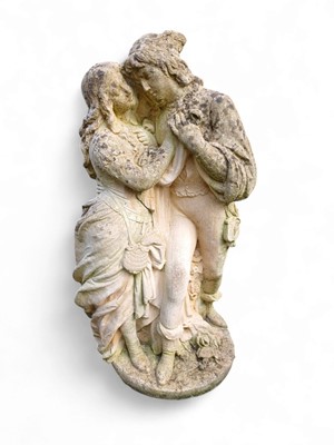 Lot 817 - A reconstituted figure group of an amorous couple.