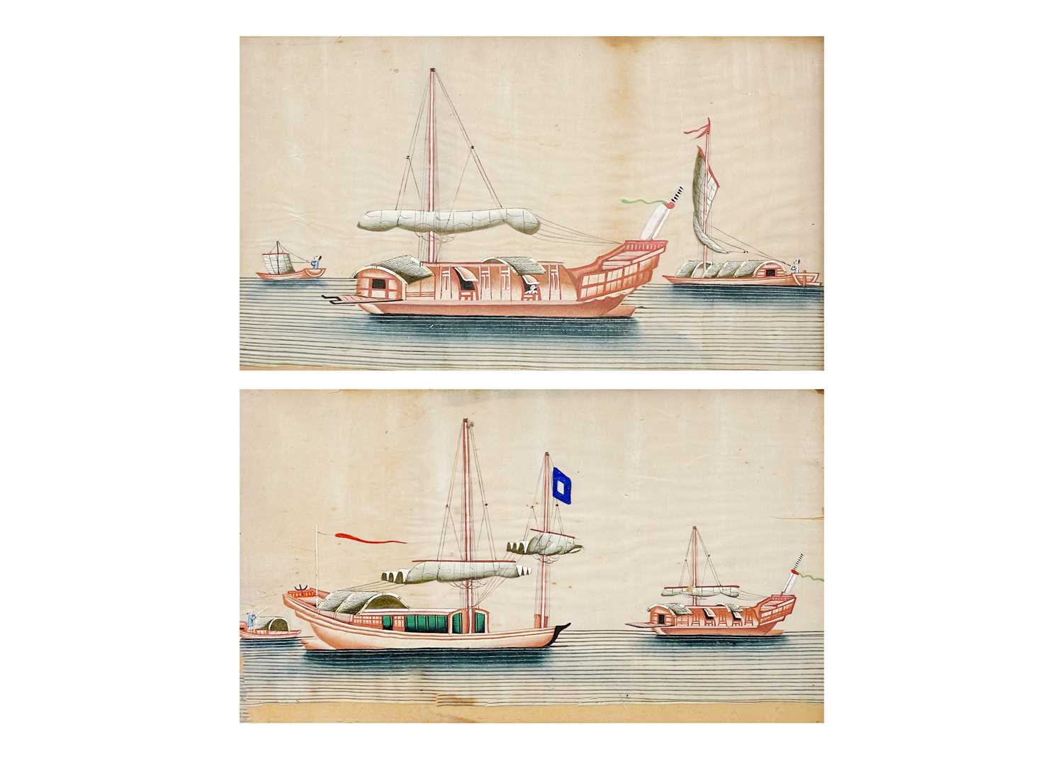 Lot 50 - A pair of Chinese pith paper paintings