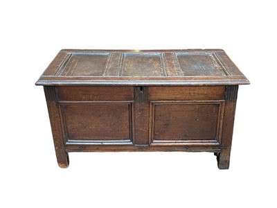 Lot 706 - An 18th century oak coffer.