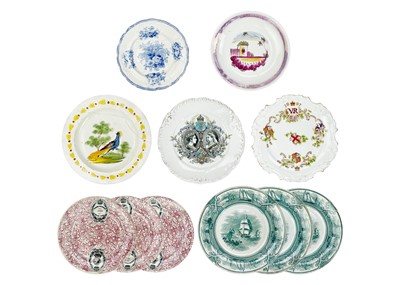 Lot 723 - A collection of English pottery plates.