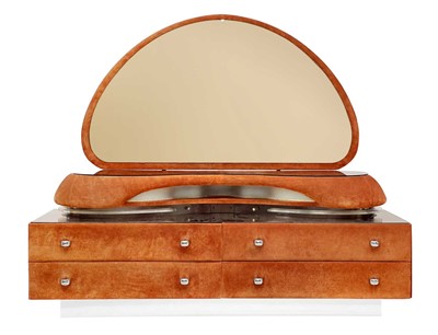 Lot 423 - An Italian Verardo faux suede dressing table.