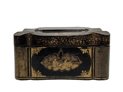 Lot 180 - A 19th century Chinese Export lacquer box.