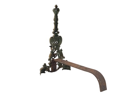 Lot 1 - A pair of French brass chenets.