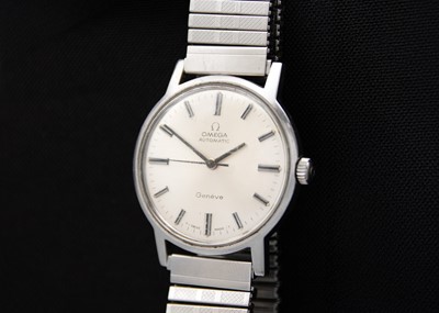 Lot 63 - OMEGA - A Geneve stainless steel gentleman's wristwatch.