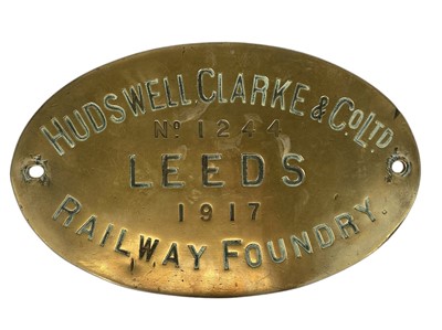 Lot 540 - A Hudswell, Clarke & Co Ltd oval brass railway worksplate.