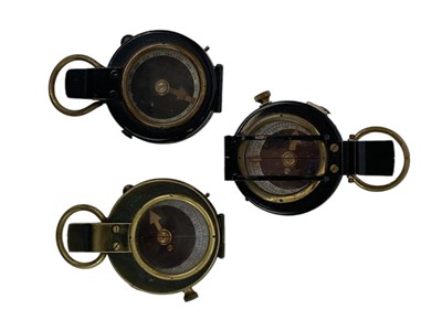 Lot 506 - A WWII era lacquered brass MK IX prismatic marching compass.