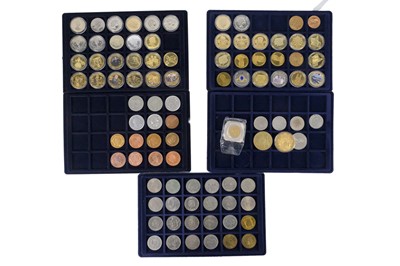 Lot 115 - Coin Case Containing Crown Size Coins, Coin Essays, Medallions etc. (x91)