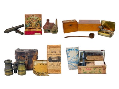 Lot 68 - A mixed lot, including two bronze model canon.