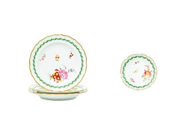 Lot 781 - A set of three Meissen Hausmaler porcelain plates.