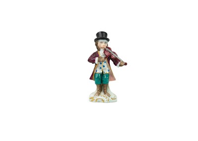 Lot 351 - A German porcelain twelve-piece monkey band.