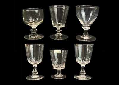 Lot 700 - Six glass rummers, 18th/19th century.