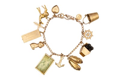 Lot 1 - A 9ct gold charm bracelet.