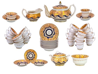 Lot 756 - An English porcelain tea and coffee set.