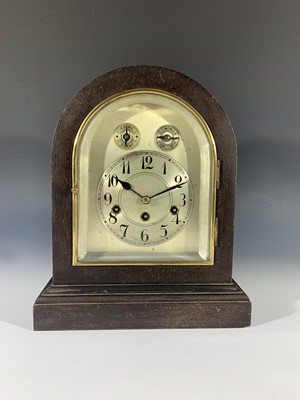 Lot 3313 - A German mahogany cased mantel clock, with...