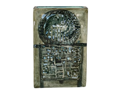 Lot 353 - An early Troika St Ives pottery Stove Man slab vase.