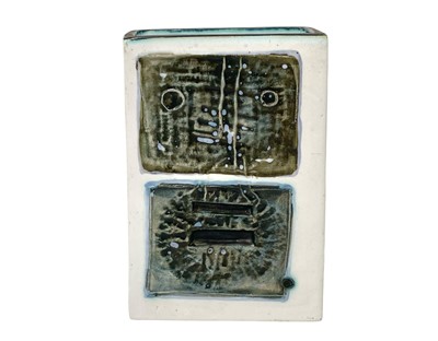 Lot 353 - An early Troika St Ives pottery Stove Man slab vase.
