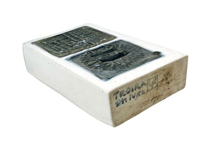 Lot 353 - An early Troika St Ives pottery Stove Man slab vase.