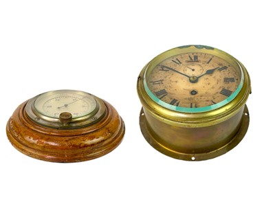 Lot 531 - A Smiths brass ship's bulkhead clock.