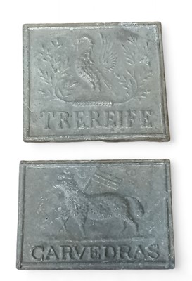 Lot 892 - Two tin plaques