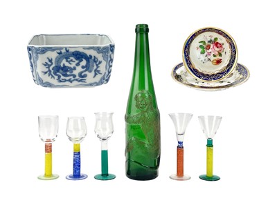 Lot 681 - A suite of five mid-century Czech liqueur or shot glasses.