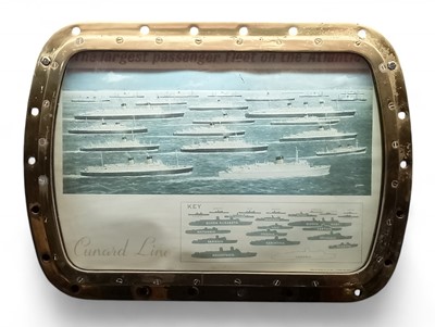 Lot 22 - A brass rectangular porthole