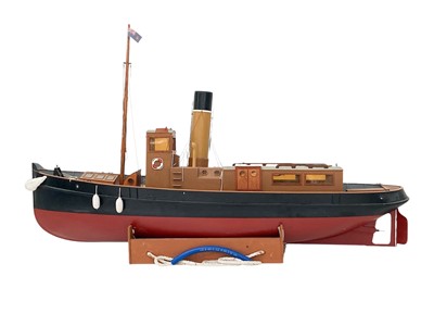 Lot 91 - A well made kit built radio controlled model of a steam tug boat.