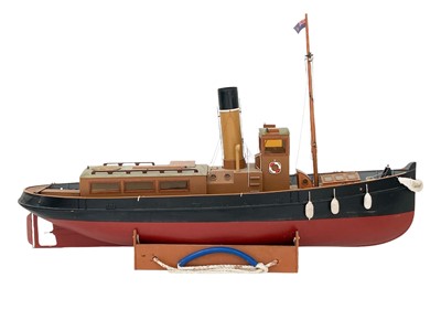 Lot 91 - A well made kit built radio controlled model of a steam tug boat.