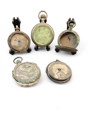 Lot 45 - RMS Lusitania, a silver cased pocket watch, three others, and a case.